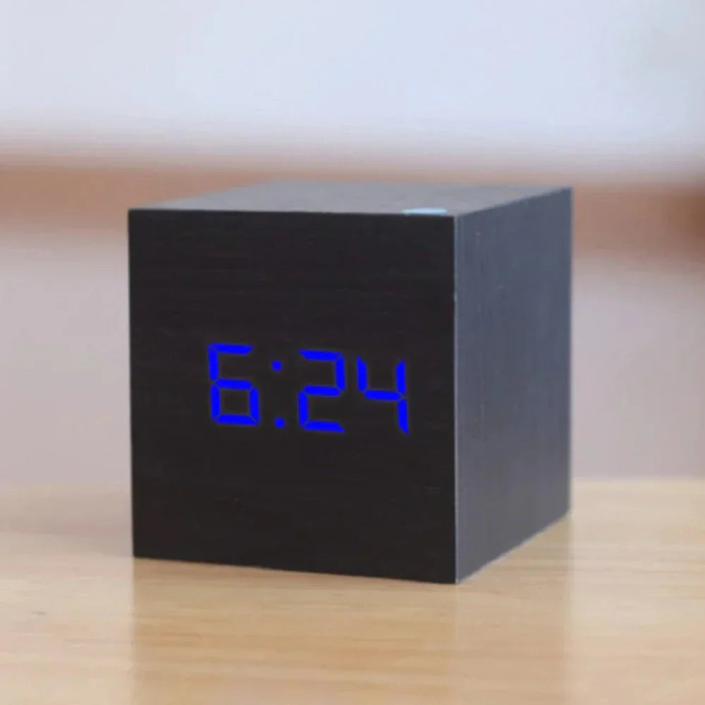 Mini LED Alarm Clock – Compact Digital Clock with Night Mode for Desk