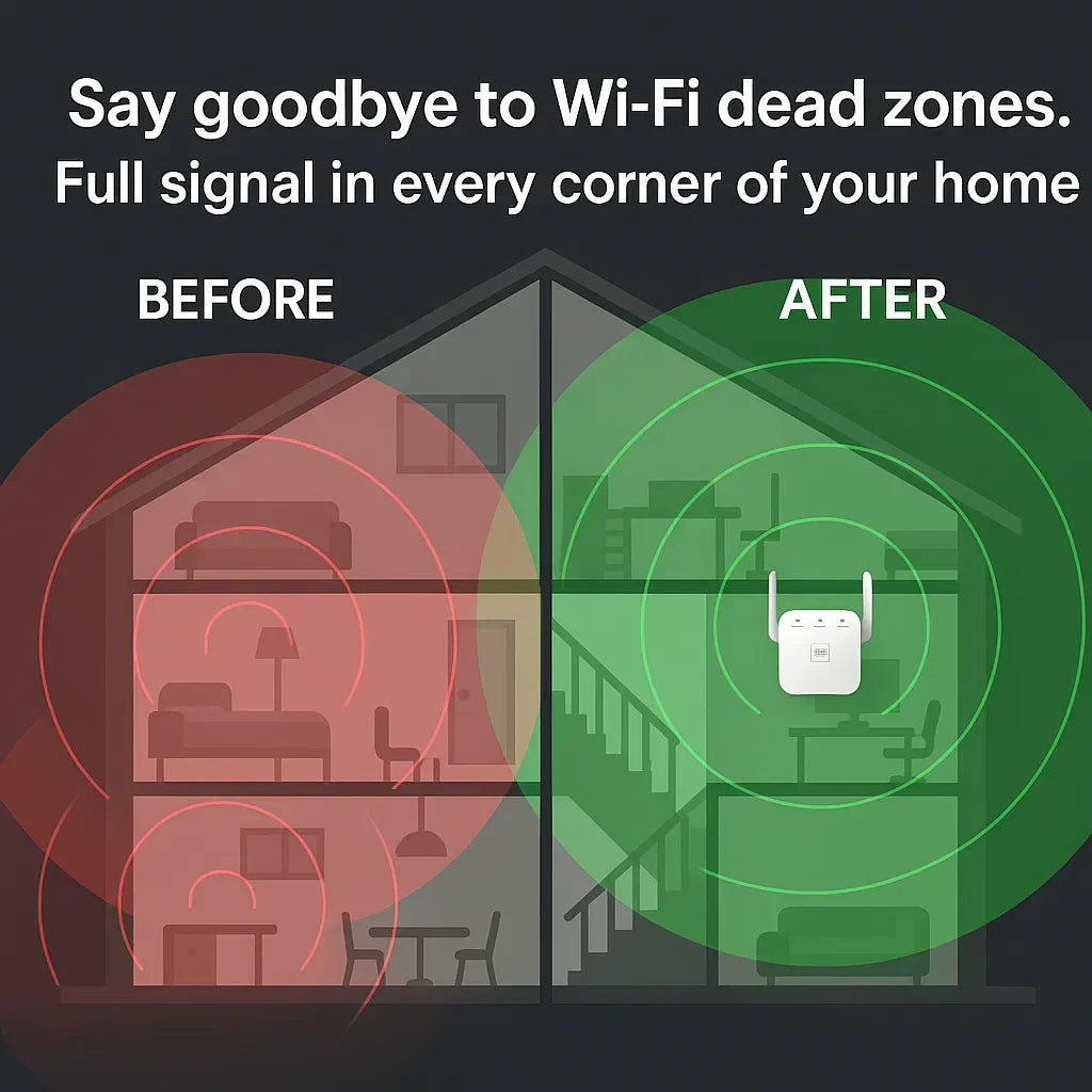 Dual-Band WiFi Range Extender for Home Signal Boosting