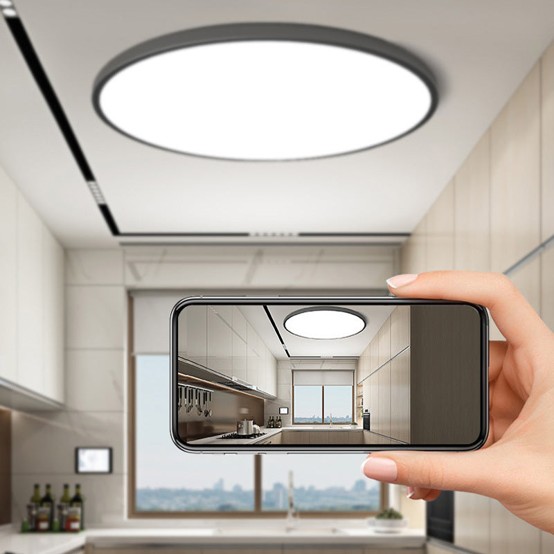 AquaCrest | Sleek Round Flush Mount Ceiling Light for Bathrooms & Balconies