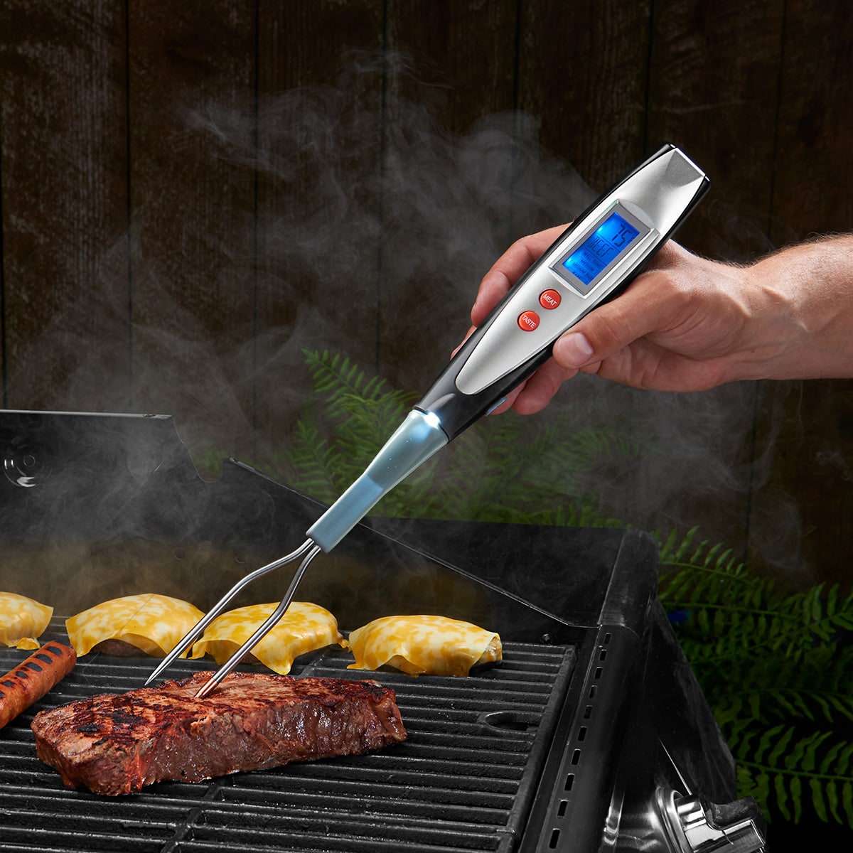 Digital BBQ Fork Thermometer – Instant Read, LCD Display