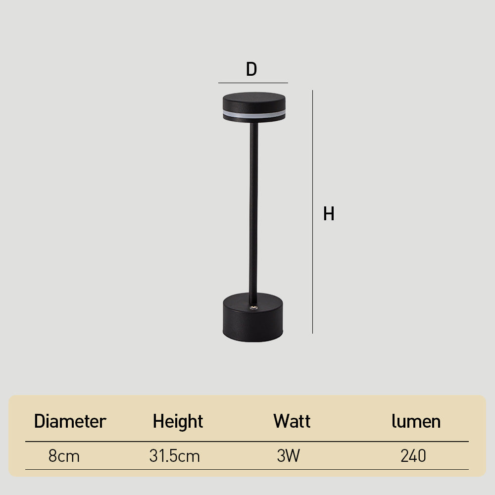 Alder | I-Shaped Rechargeable Touch Table Lamp
