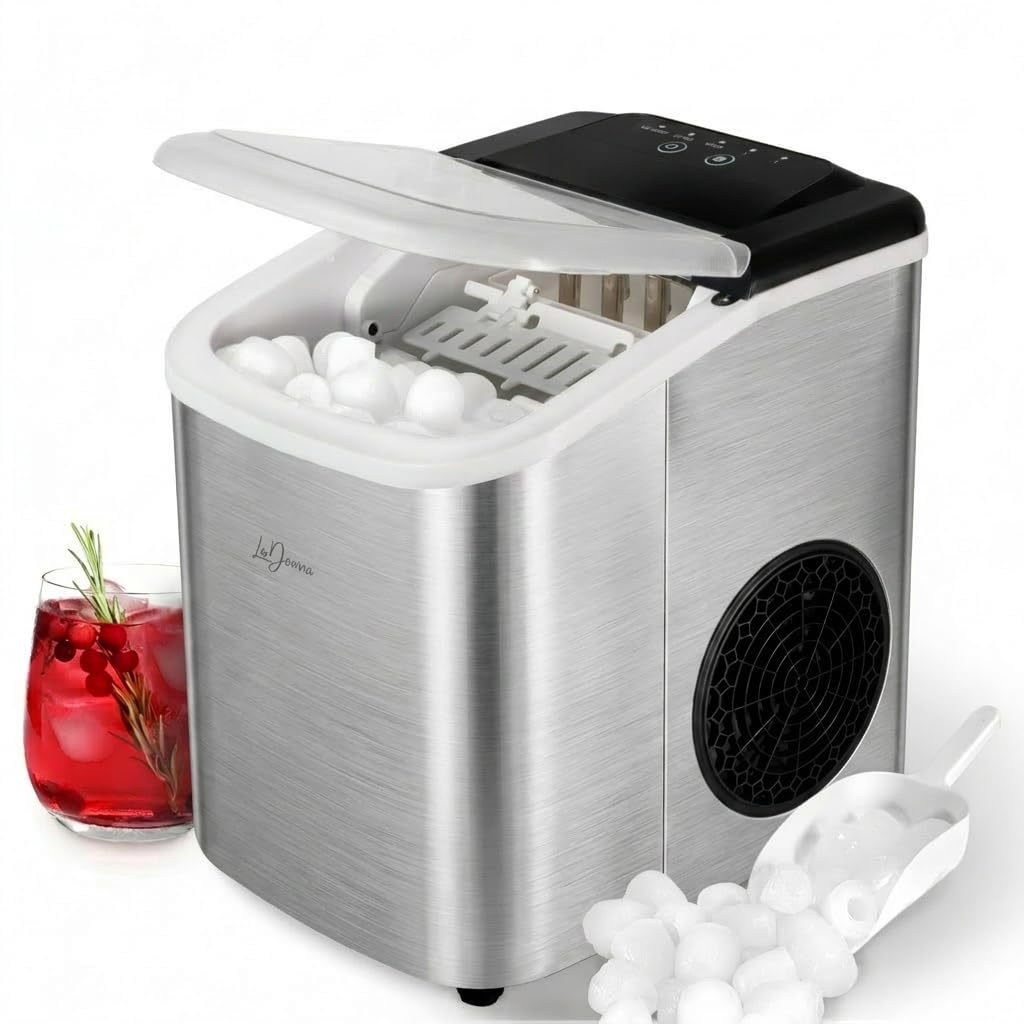 Compact Ice Maker – Self-Cleaning, 2 Ice Sizes, Portable Countertop
