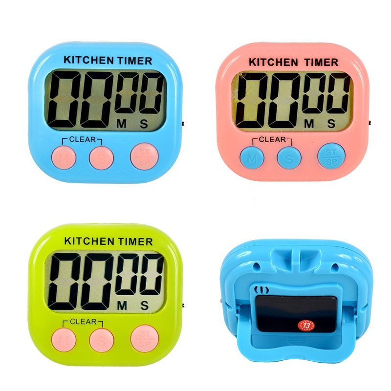 Large LCD Digital Kitchen Timer – 10 & 30 Minute Countdown, Magnetic Back