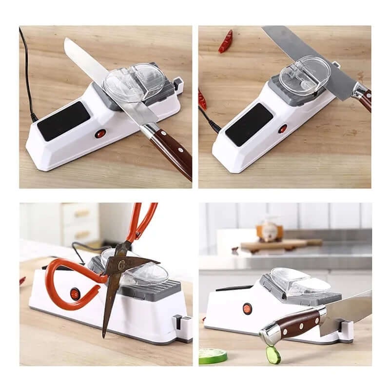 Electric Knife & Scissor Sharpener – USB Rechargeable Automatic Sharpener