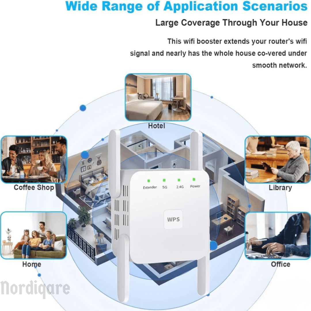 Dual-Band WiFi Range Extender for Home Signal Boosting