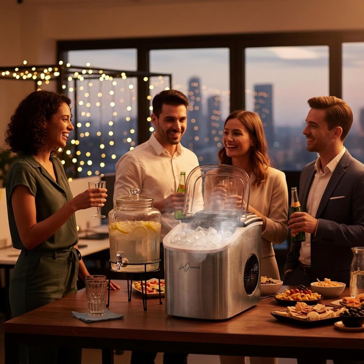 Compact Ice Maker – Self-Cleaning, 2 Ice Sizes, Portable Countertop