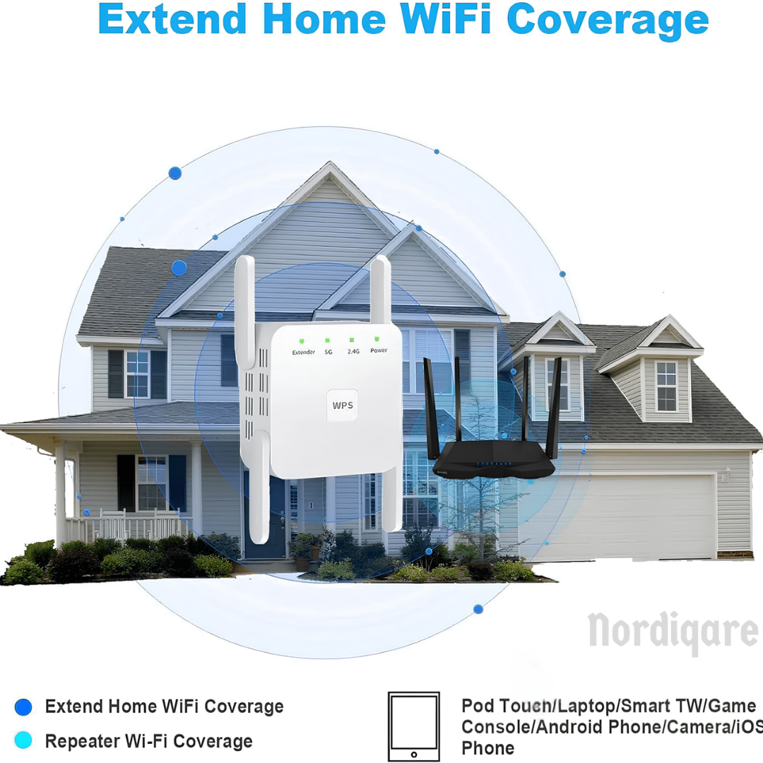 Dual-Band WiFi Range Extender for Home Signal Boosting