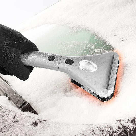 Electric Heated Windshield Ice Scraper – Extendable Handle & LED Light, 12V