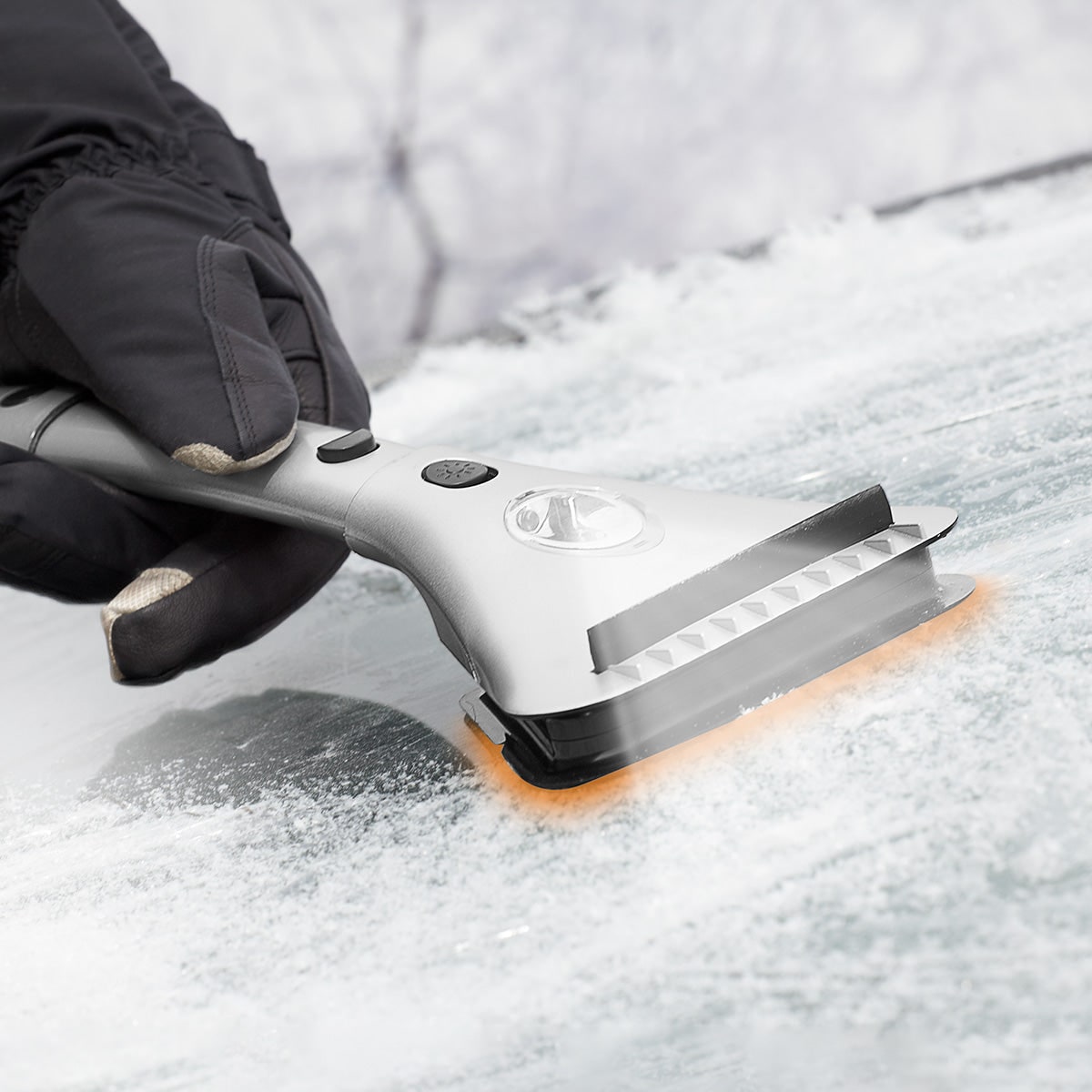 Electric Heated Windshield Ice Scraper – Extendable Handle & LED Light, 12V