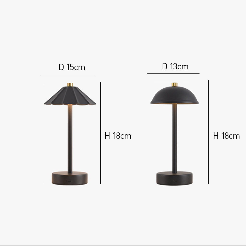 Nove | Rechargeable Table Lamp with Umbrella and Dome Acrylic Shade