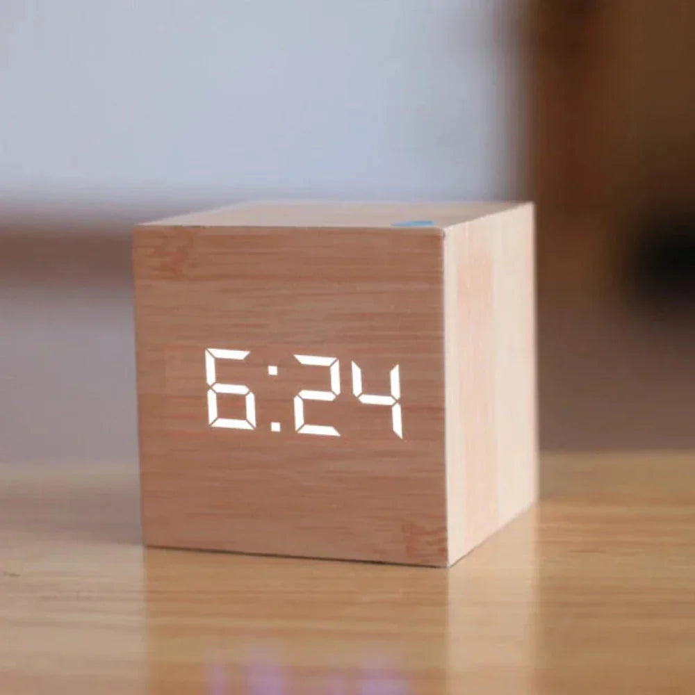 Mini LED Alarm Clock – Compact Digital Clock with Night Mode for Desk