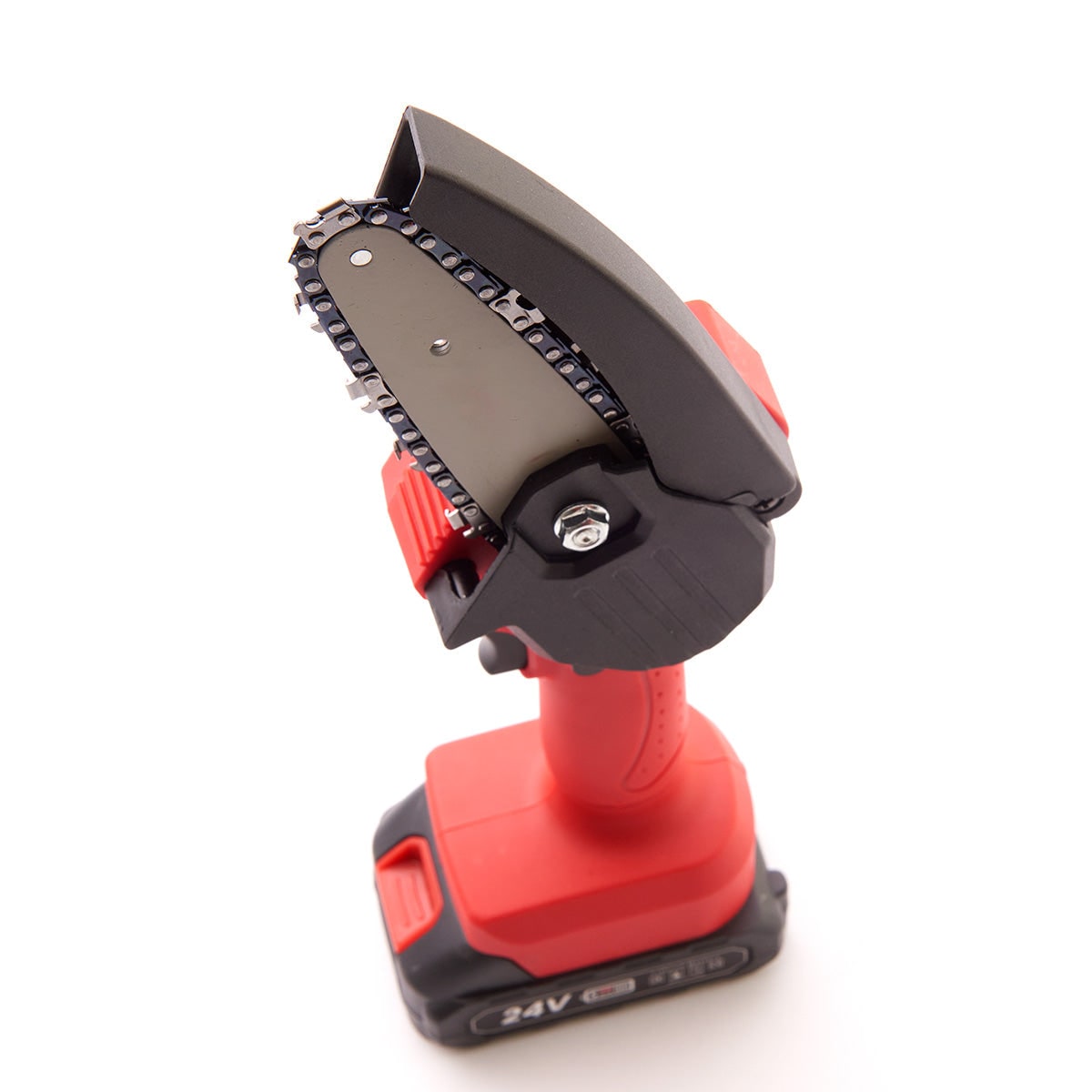 Cordless Mini Chainsaw – 24V Rechargeable Battery & Safety Guard