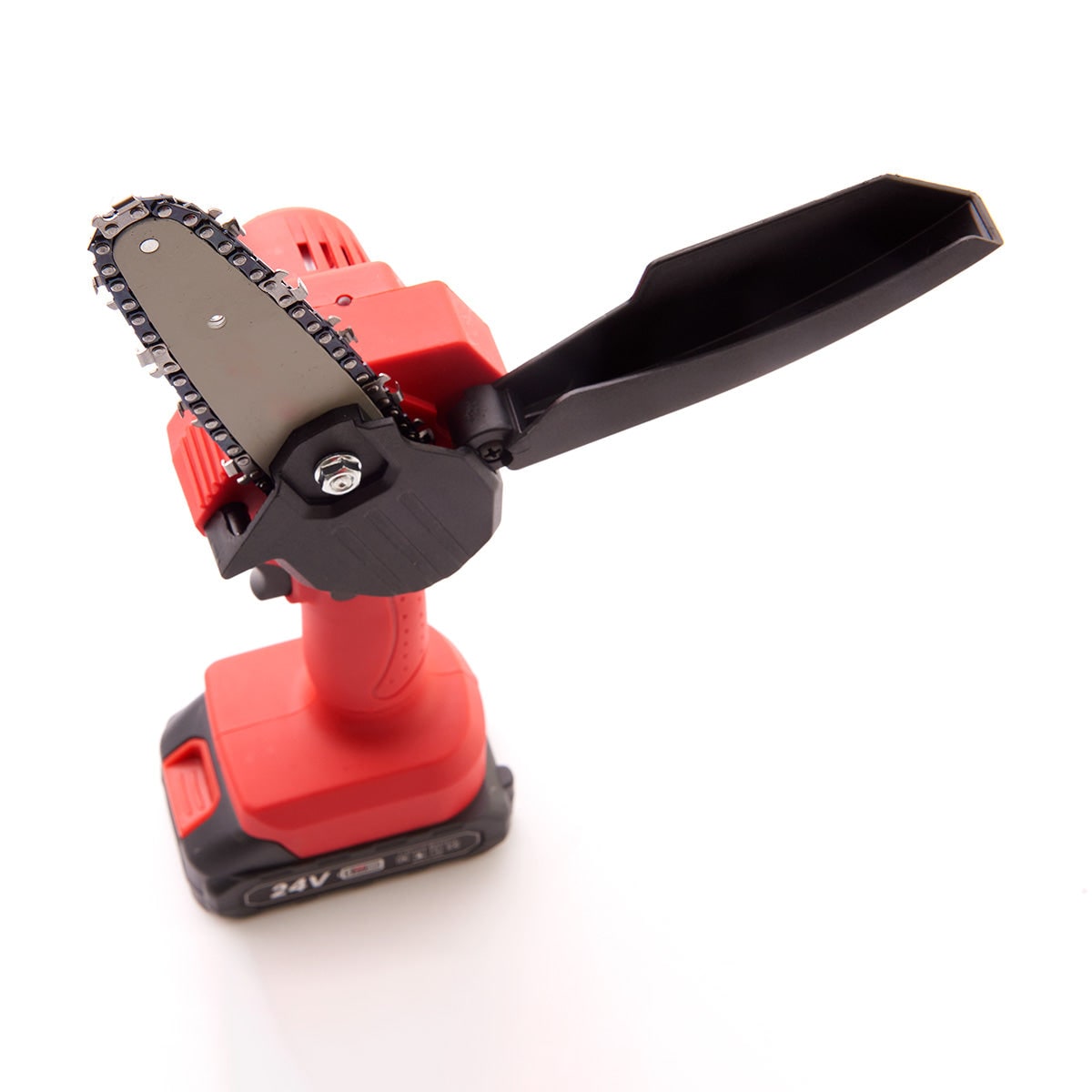Cordless Mini Chainsaw – 24V Rechargeable Battery & Safety Guard