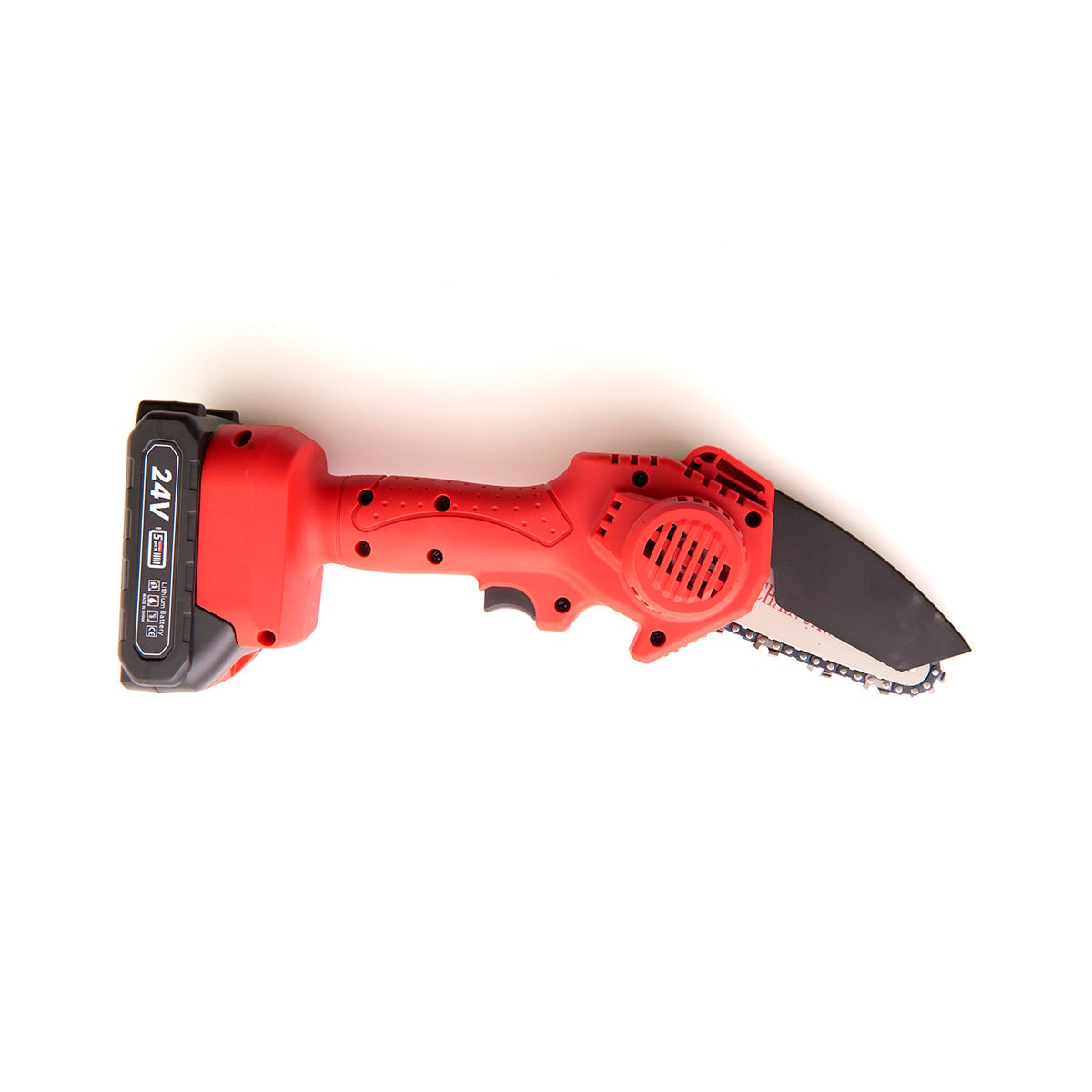 Cordless Mini Chainsaw – 24V Rechargeable Battery & Safety Guard