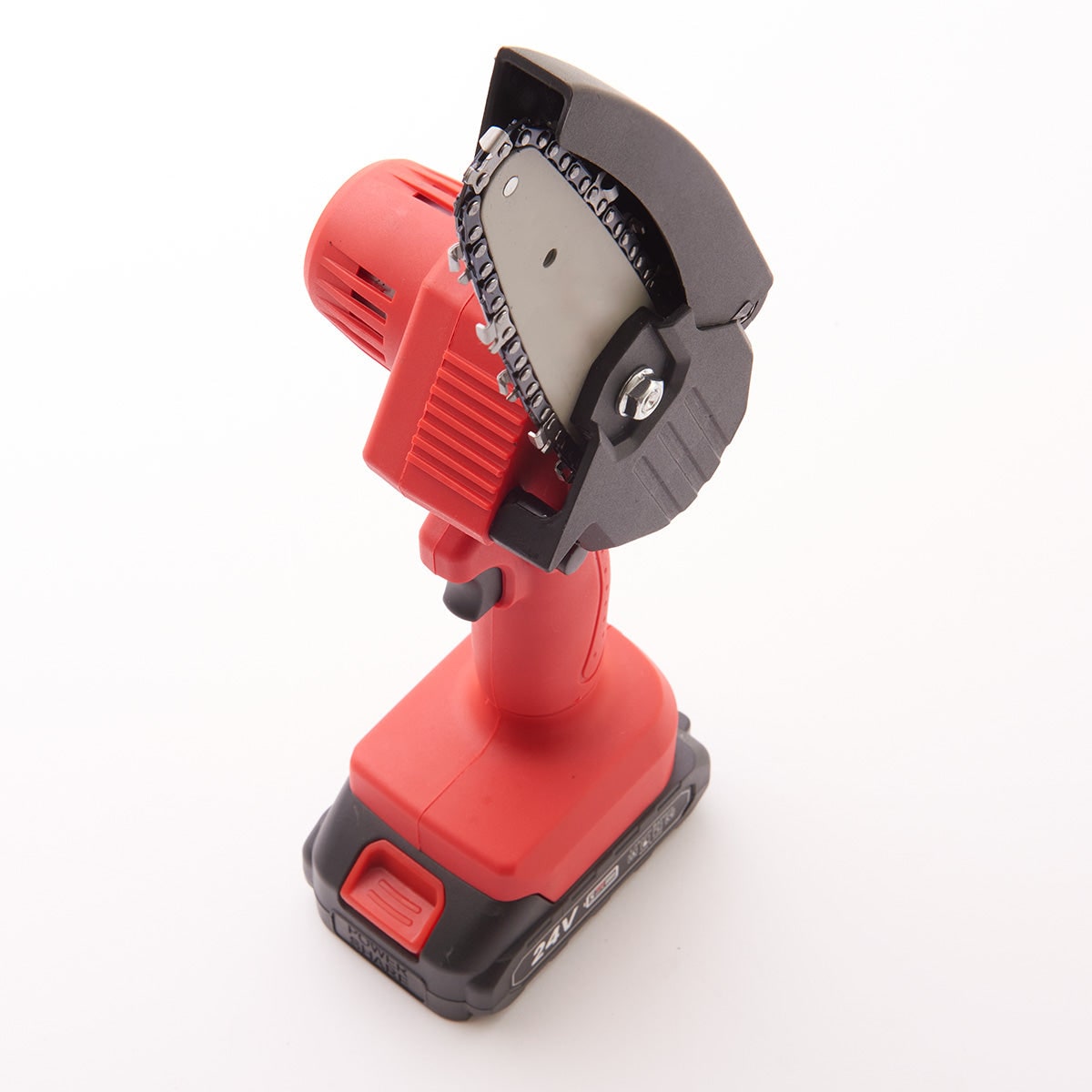 Cordless Mini Chainsaw – 24V Rechargeable Battery & Safety Guard