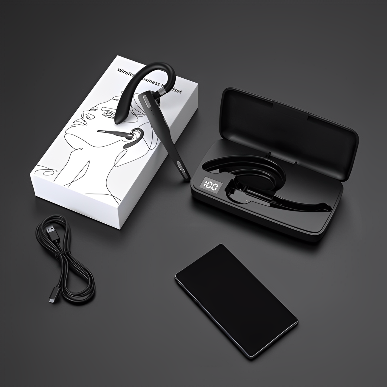 Wireless Bluetooth 5.1 Trucker Dual Mic Noise-Cancelling Headset | Comfortable Earpiece with Exceptional Sound Quality