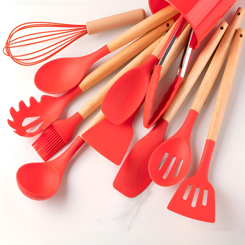 Heat-Resistant Kitchen Utensil Set – Non-Slip Cooking Utensils