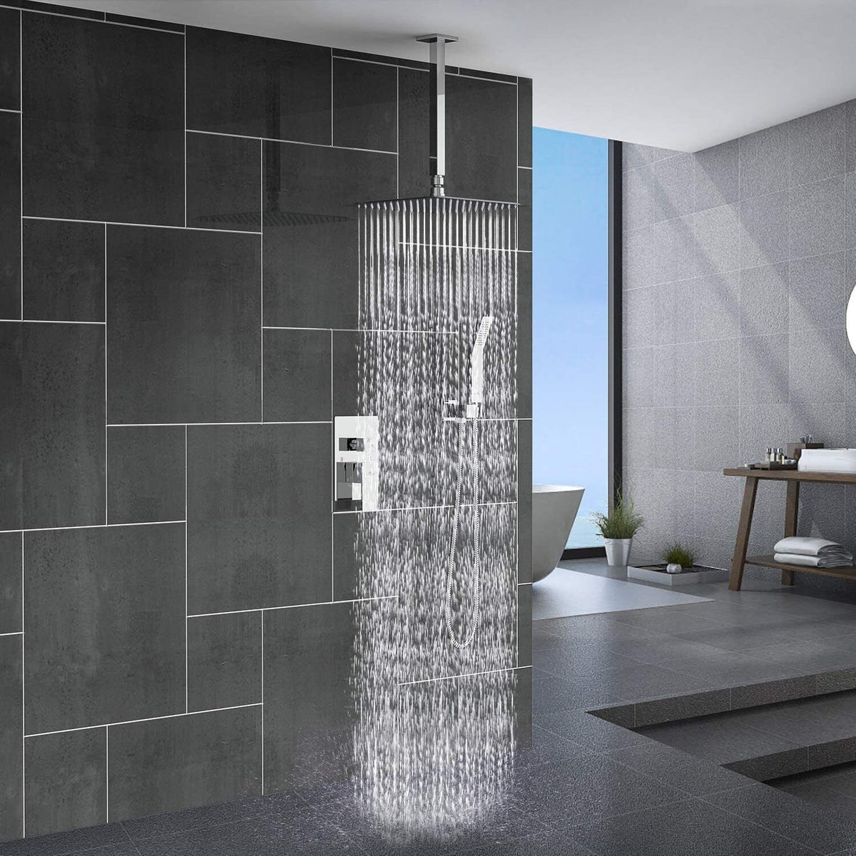 Ultra-Slim Wall-Mounted Rain Shower