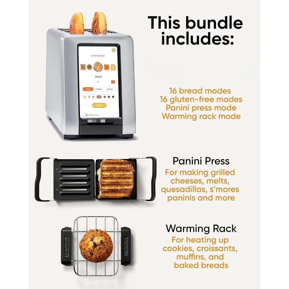 2-Slice Digital Toaster – Touchscreen, Panini Press & Warming Rack