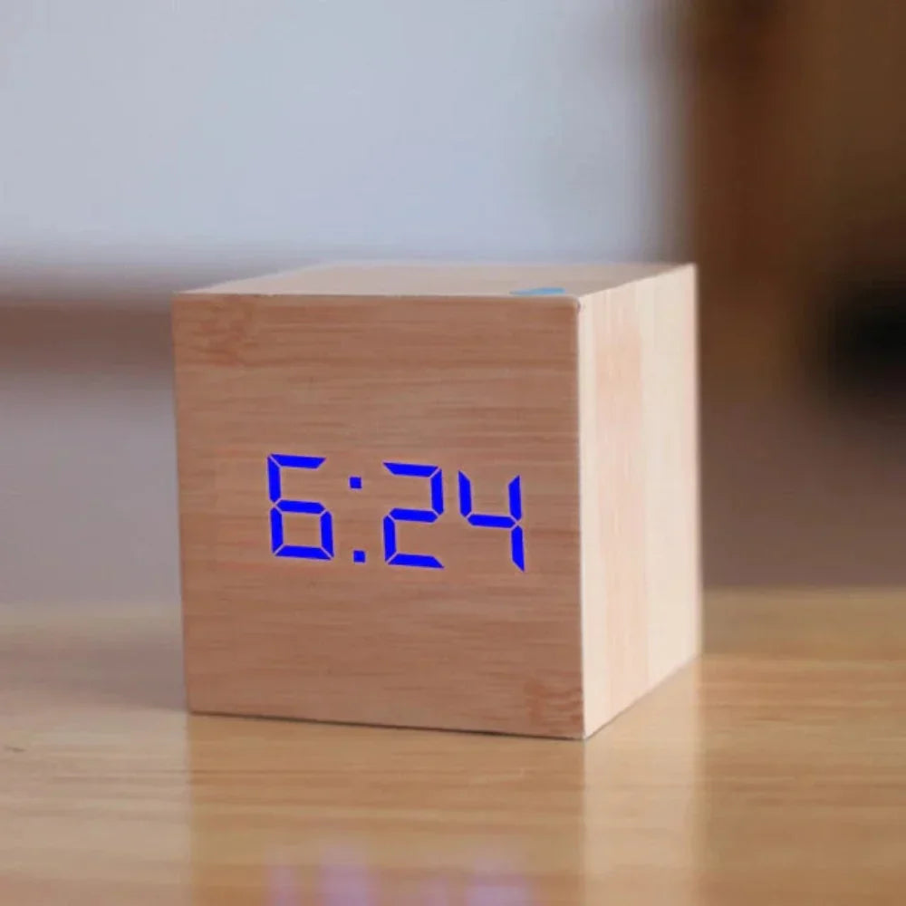 Mini LED Alarm Clock – Compact Digital Clock with Night Mode for Desk